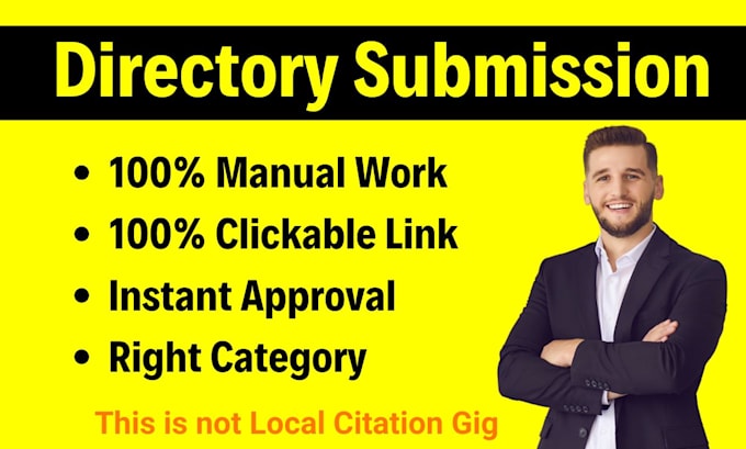 Gig Preview - Do 100 instant approval directory submissions manually