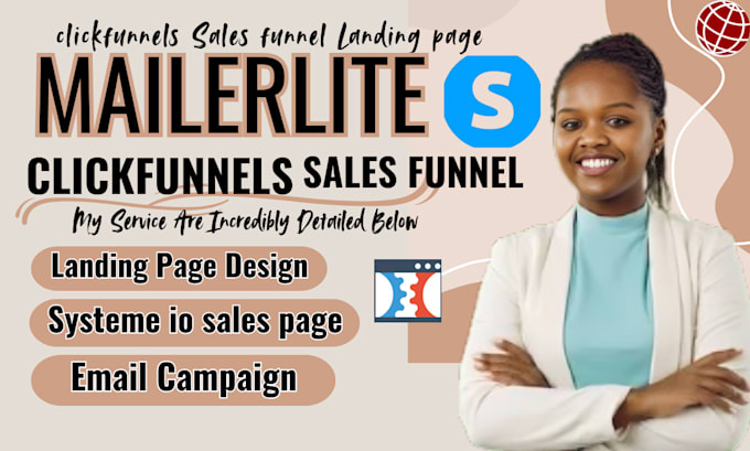 Gig Preview - Do clickfunnels sales funnel, landing page in systeme io, kajabi, getresponse