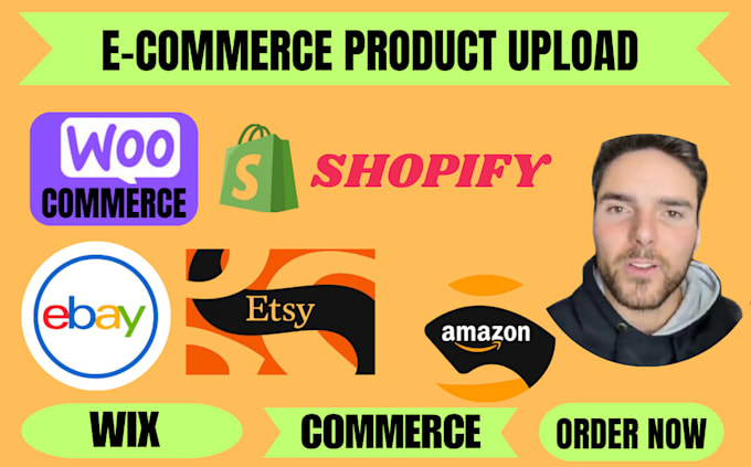 Gig Preview - Add upload product to your woo commerce ebay wordpress etsy shopify store