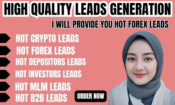 Gig Preview - Provide hot live forex leads, b2b leads, crypto investors leads, depositor leads