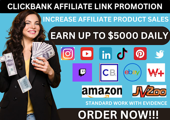 Gig Preview - Do clickbank affiliate marketing, jvzoo, digit store sales funnel