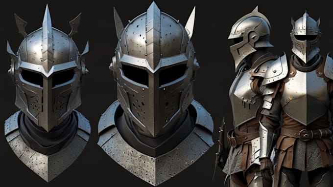 Gig Preview - Design 3d knight armor 3d cosplay 3d helmet 3d mask 3d props 3d armor model