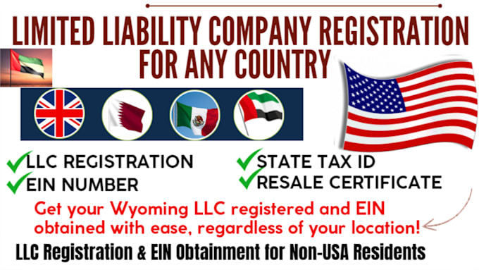 Gig Preview - Setup wyoming llc registration ein for USA dubai quatar other non USA resident