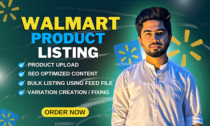 Gig Preview - Do your walmart listing, product upload and variation fix using excel feed file