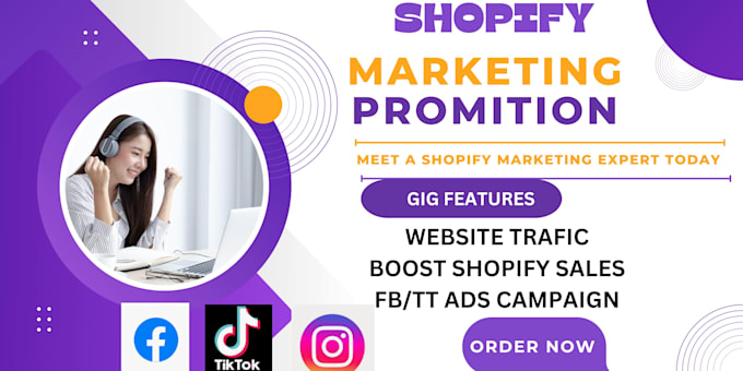 Gig Preview - Boost shopify sales, or ecommerce dropshipping marketing,promote shopify store