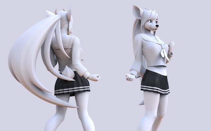 Gig Preview - Create custom 3d vrchat avatar 3d model furry avatar character modeling in vrc