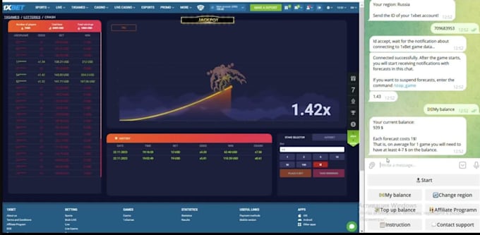 Gig Preview - Build automated bet365 bot, aviabot bot, betfair bot, 1xbet bot, predict bot