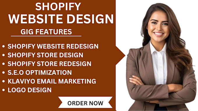 Gig Preview - Design your shopify website and redesign, store design and redesign, logo design