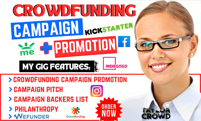 Gig Preview - Promote your indiegogo kickstarter gofundme fundraising crowdfunding campaign