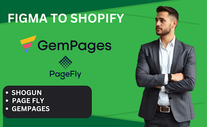 Gig Preview - Convert figma to shopify using pagefly gempages, shogun webflow theme to shopify