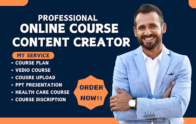 Gig Preview - Create online course content, online course creation, course content curriculum