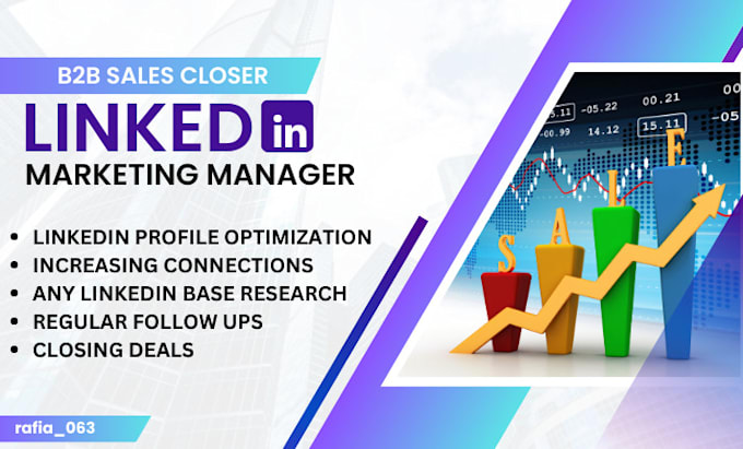 Gig Preview - Be your linkedin marketing manager and b2b sales closer