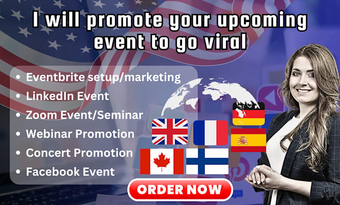 Bestseller - do event setup, organic event promotion, event marketing, webinar, concert