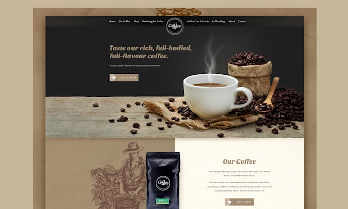 Gig Preview - Design splendid coffee shopify store coffee website tea shopify store tea store