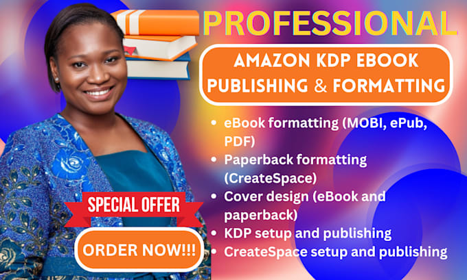 Gig Preview - Format, design and publish ebook on amazon kindle direct publishing