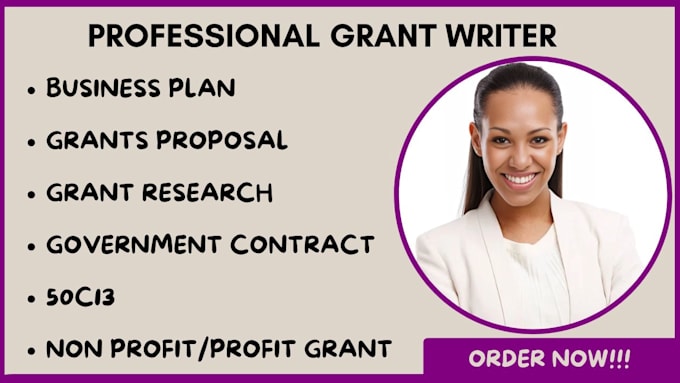 Gig Preview - Write grant proposals, applications, business plan, grant writing