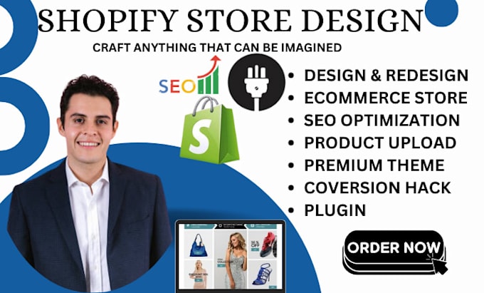 Gig Preview - Set up shopify website design shopify store design shopify store redesign