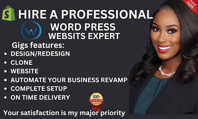 Gig Preview - Build wordpress website, design business website or custom wordpress website