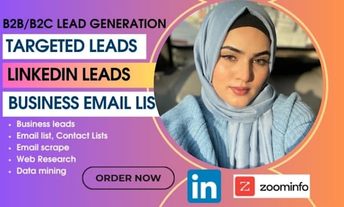 Gig Preview - Targeted b2b lead generation, business lead, linkedin leads and prospect list