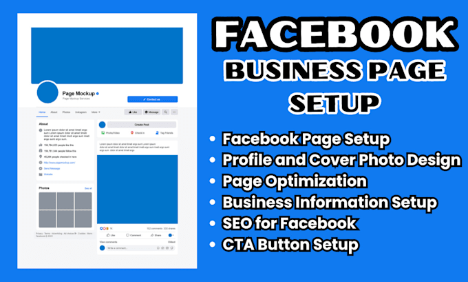 Gig Preview - Professional facebook business page setup, optimize, manage for business growth