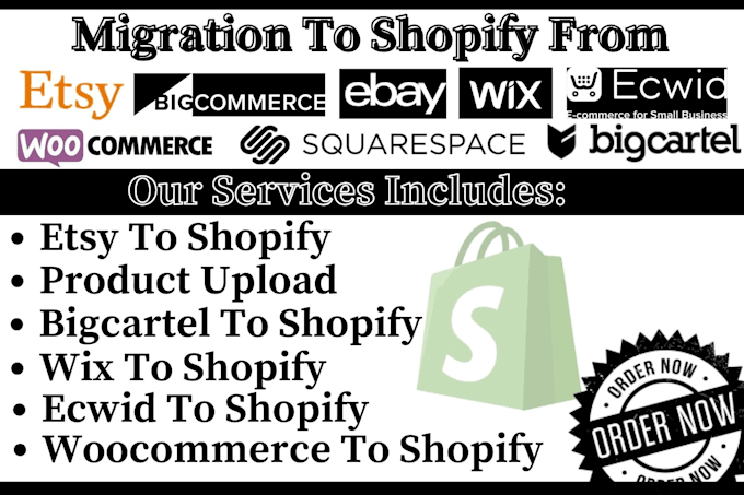 Gig Preview - Migrate to shopify clone website store migration wix wordpress etsy to shopify