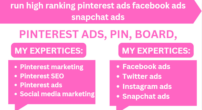 Bestseller - run high ranking pinterest ads facebook ads snapchat ads