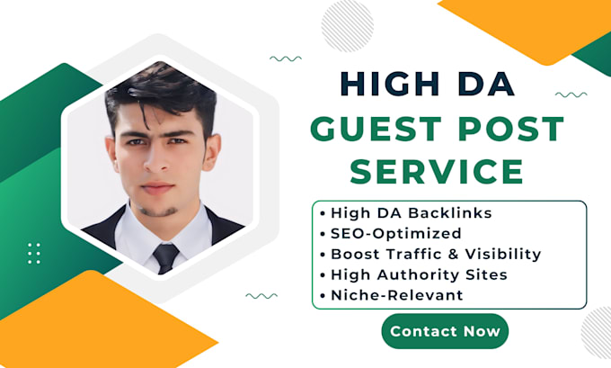 Gig Preview - Publish high da guest post backlinks with SEO quality guest posting service