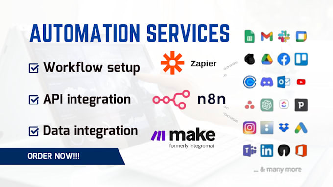 Gig Preview - Setup make com automation make integromat automation make scenario made com