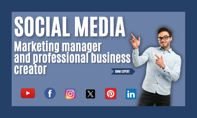 Gig Preview - Be your social media marketing manager and professional business creator