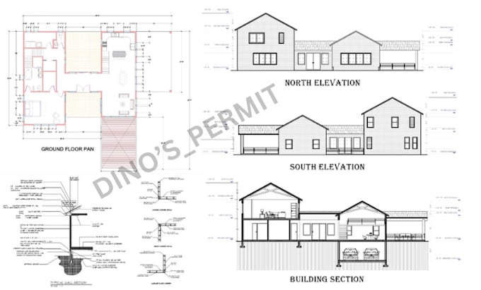 Gig Preview - Create architectural structural blueprints 2d floor plan autocad for city permit