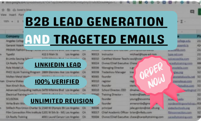 Gig Preview - Do b2b lead generation, linkedin lead and email list building, business leads