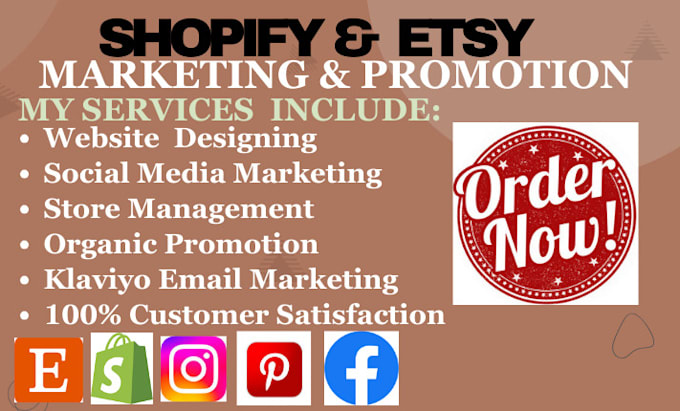 Gig Preview - Do dropshipping shopify website marketing for etsy shop