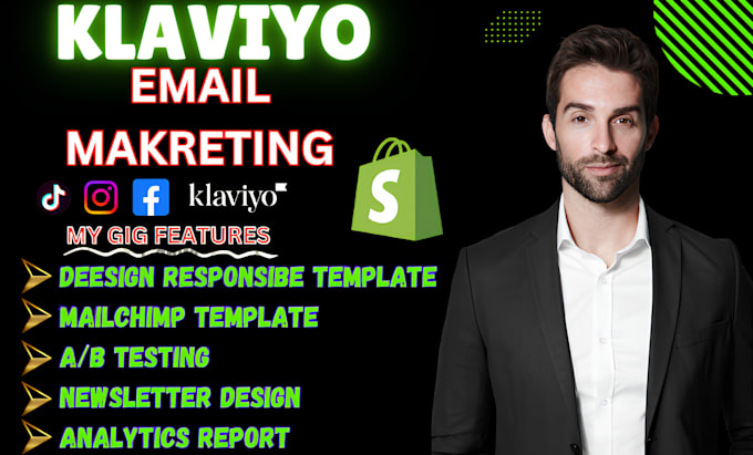 Gig Preview - Set up klaviyo email marketing, email template for shopify