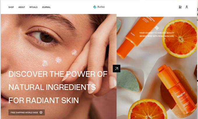 Gig Preview - Design high converting skin care website cosmetic beauty store and shopify store