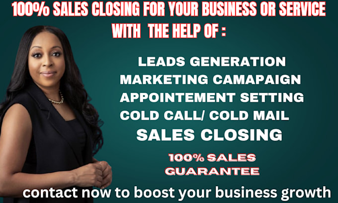 Gig Preview - Sales representative sales closer lead generation cold calling high ticket sale