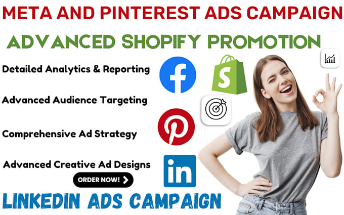 Gig Preview - Do shopify facebook ads meta ads pinterest ads campaign shopify sales promotion