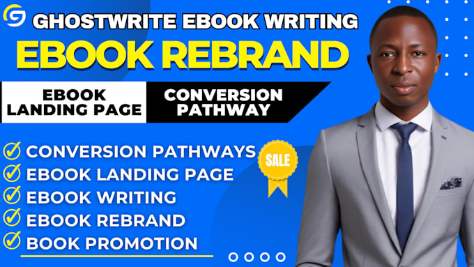 Gig Preview - Ghostwrite ebook writing, ebook marketing sales funnel, ebook rebrand