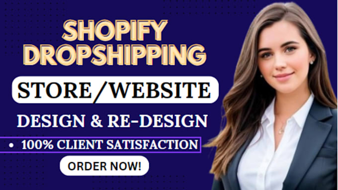 Gig Preview - Do ecommerce website development shopify dropshipping store design and redesign