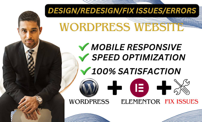 Gig Preview - Create responsive wordpress website design, blog or website development