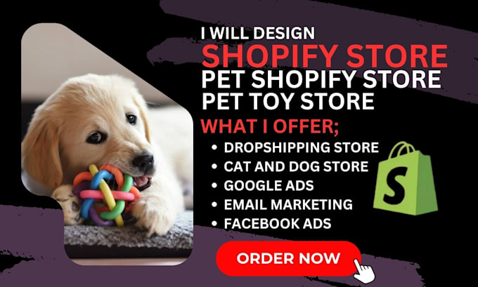 Gig Preview - Design high converting shopify store for pet, pet toy, cat and dog toy store