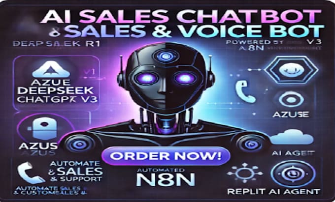 Gig Preview - Do deepseek r1 chatgpt v3 model ai sales chatbot using azure n8n replit ai agent