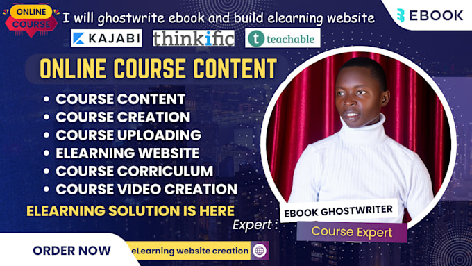 Gig Preview - Course writer ebook online course content course video editing ebook ghostwriter