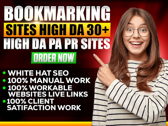 Gig Preview - Do social bookmarking manual backlinks high quality