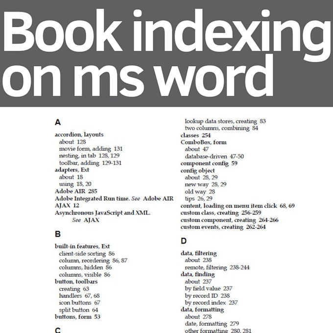 Gig Preview - Make professional book indexing on microsoft word