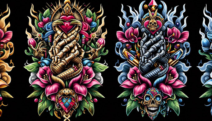 Gig Preview - Draw custom tattoo art design in realistic or cartoon style