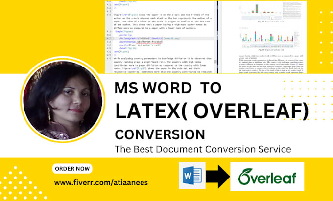 Gig Preview - Convert your document, research paper, or thesis to latex for overleaf