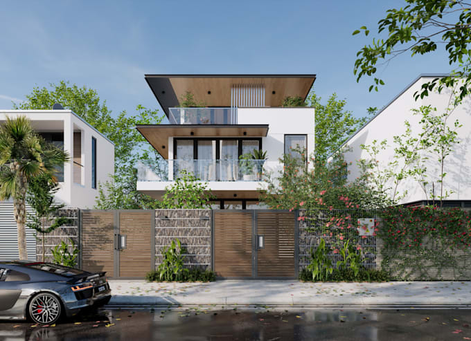 Gig Preview - Design and render high quality 3d exterior for your house, building, coffee shop