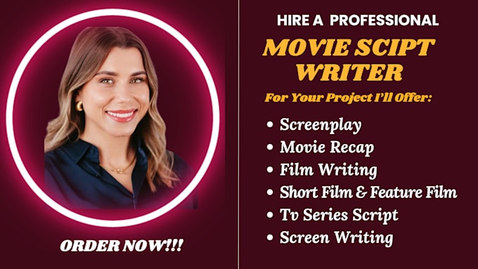 Gig Preview - Write your movie script, screenplay, feature film, movie recap and short film