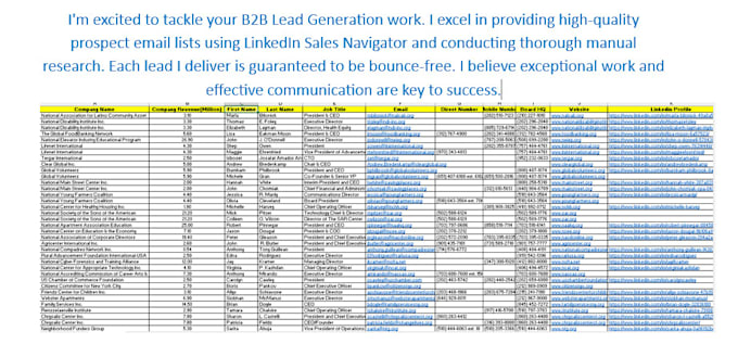 Gig Preview - Provide b2b lead generation services for any industry