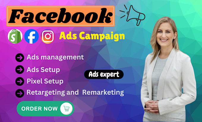 Gig Preview - Run fb marketing ,manage your fb and instagram ads campaigns, meta advertising